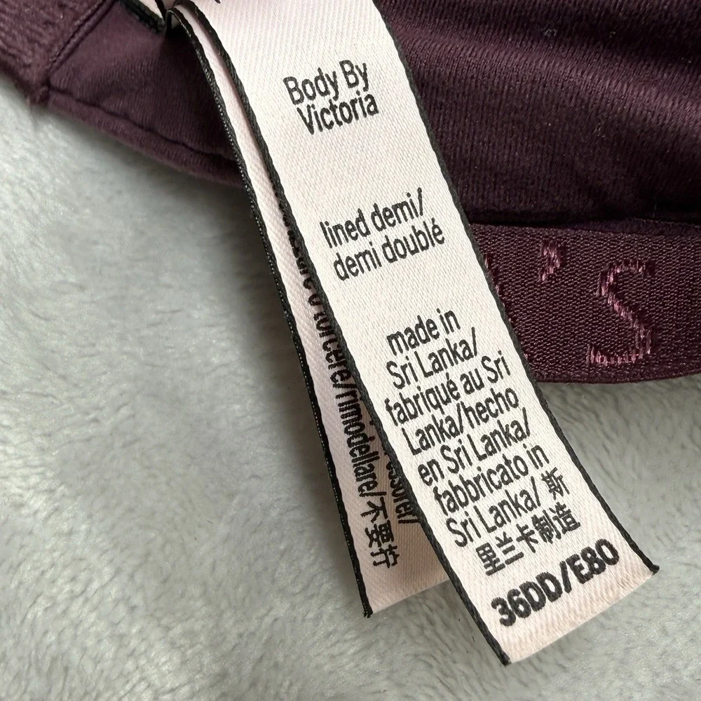 Victoria's Secret‎ Body by Victoria Bra 36DD Burgundy Lined Demi Lace